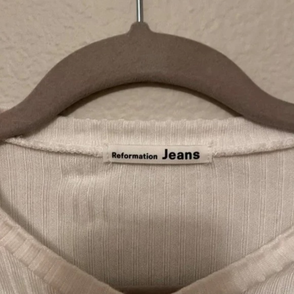 Reformation White Renee Crop Top Size Medium - Picture 5 of 5